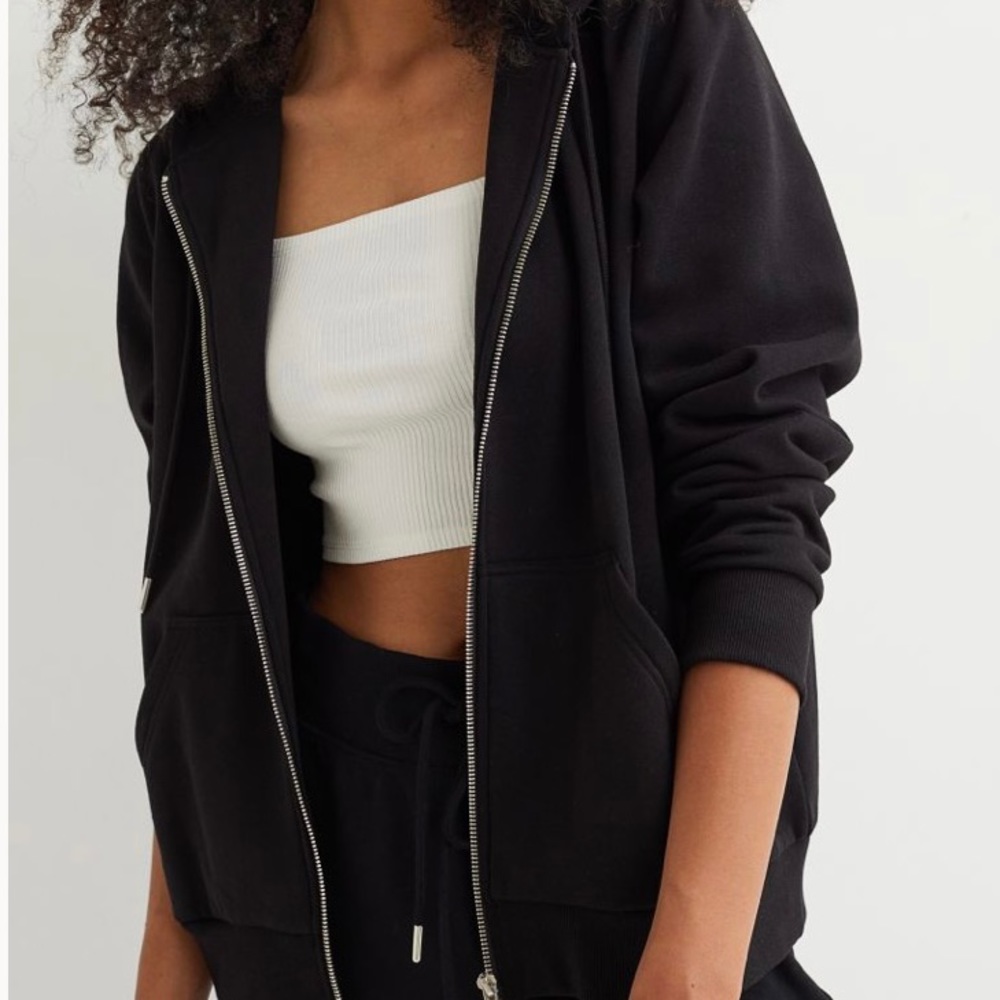 Black zip up hoodie forever 21